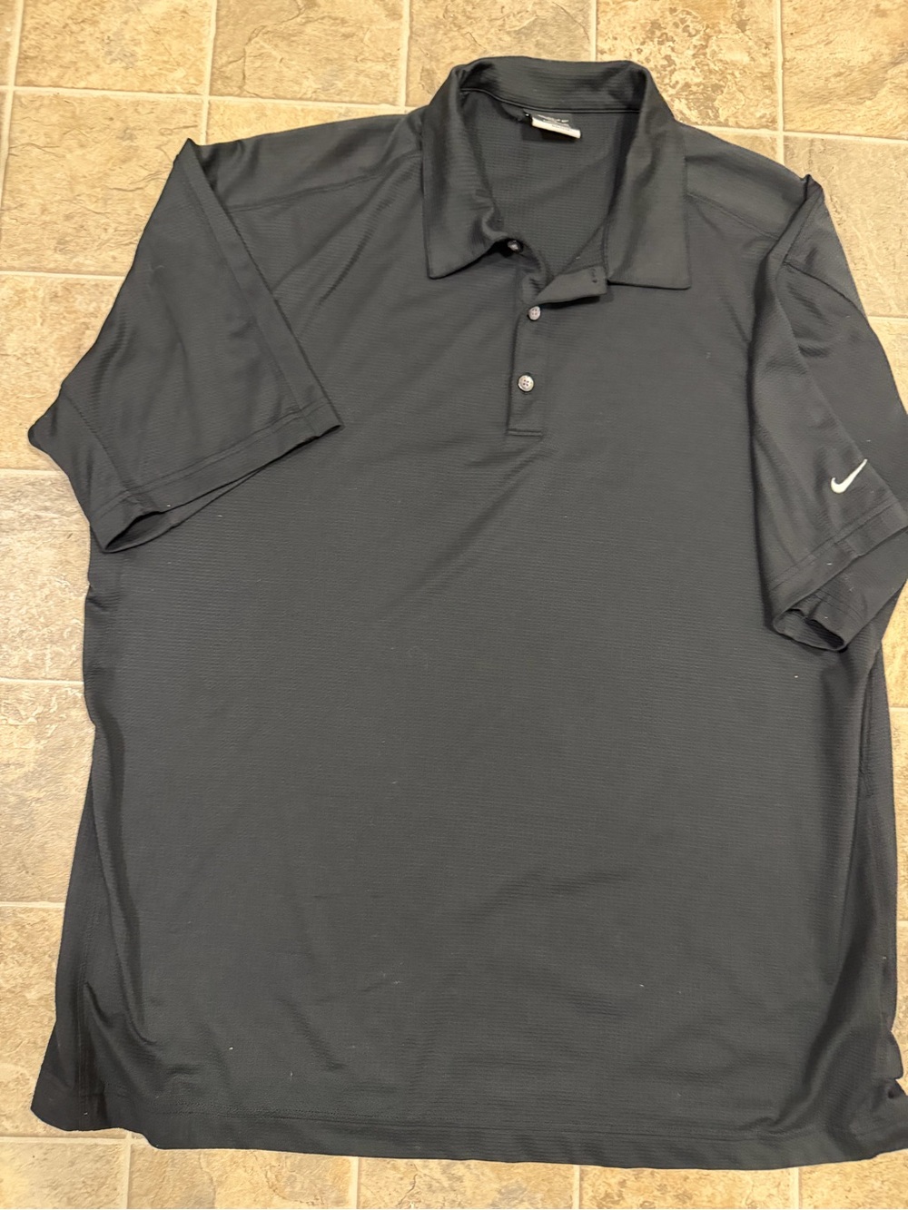 Nike Black Men's Short-Sleeve Polo with Swoosh